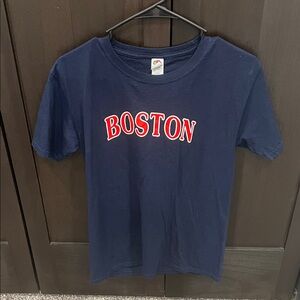 Fruit of the Loom Navy T-Shirt with Red Accents